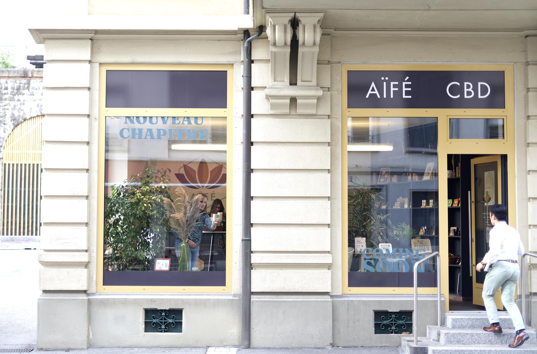 in front of the aifé boutique in Lausanne sous-gare