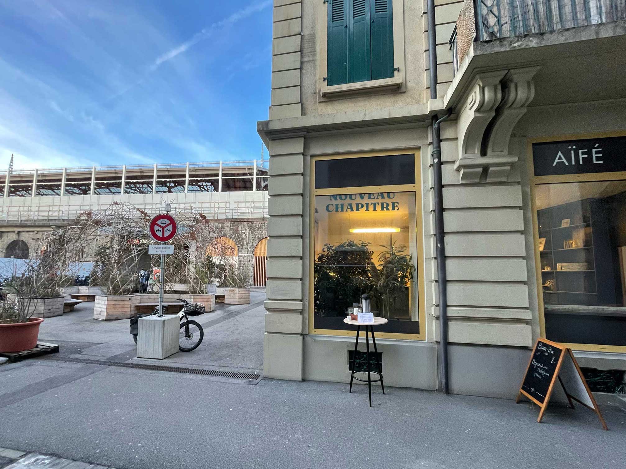 Shopfront facing Lausanne train station