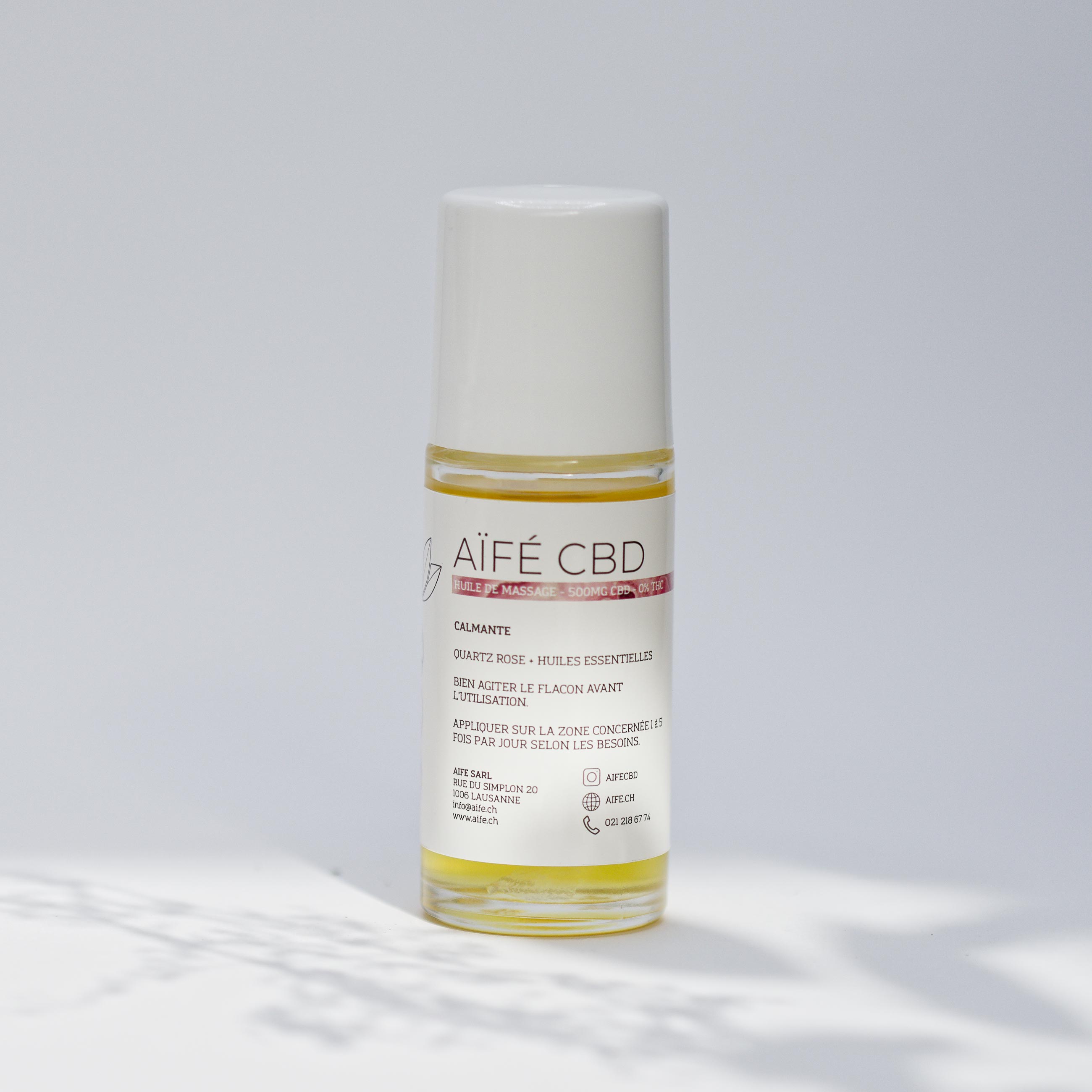 500 g beruhigendes CBD-Massageöl mit Quarz und ätherischen Ölen