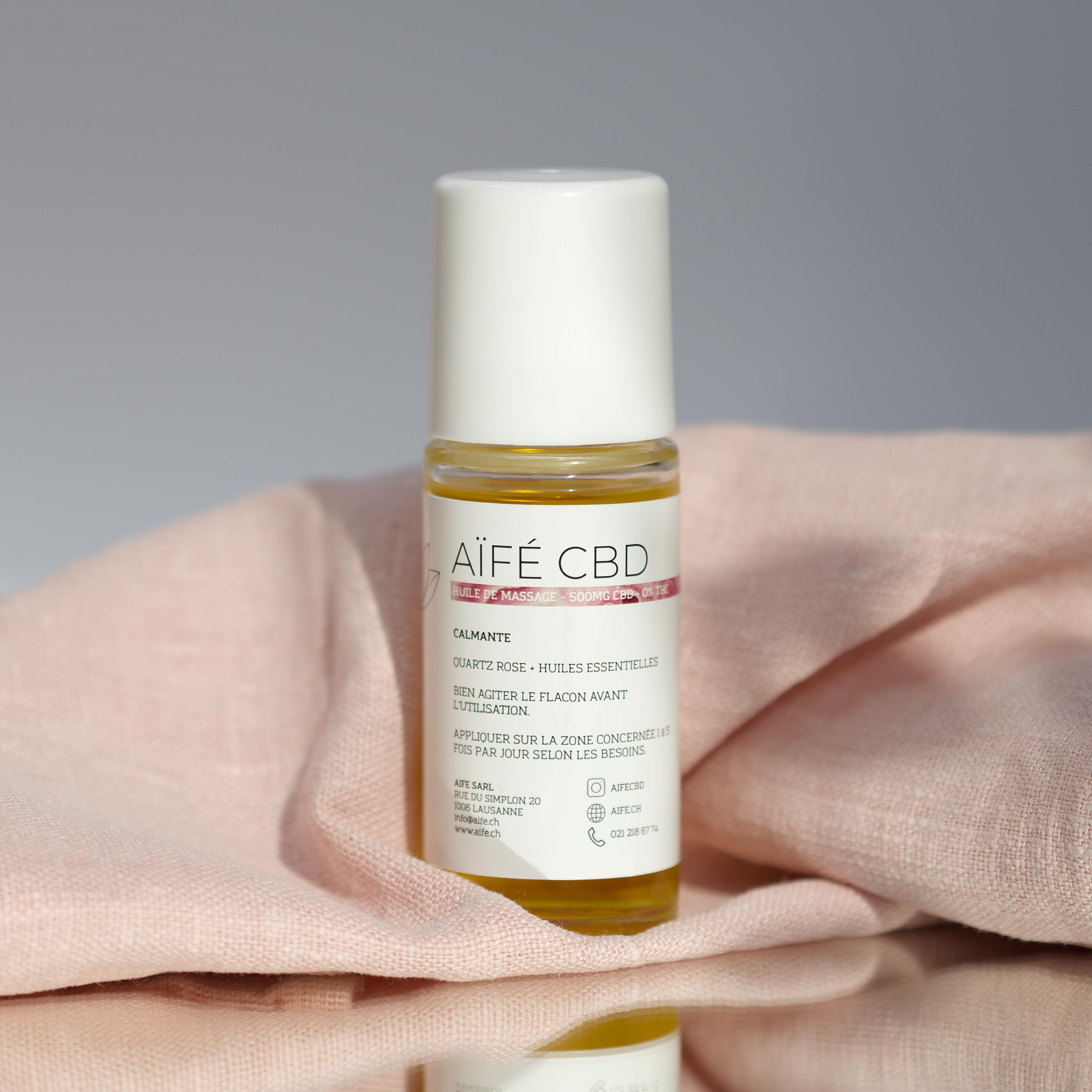 500 g beruhigendes CBD-Massageöl mit Quarz und ätherischen Ölen